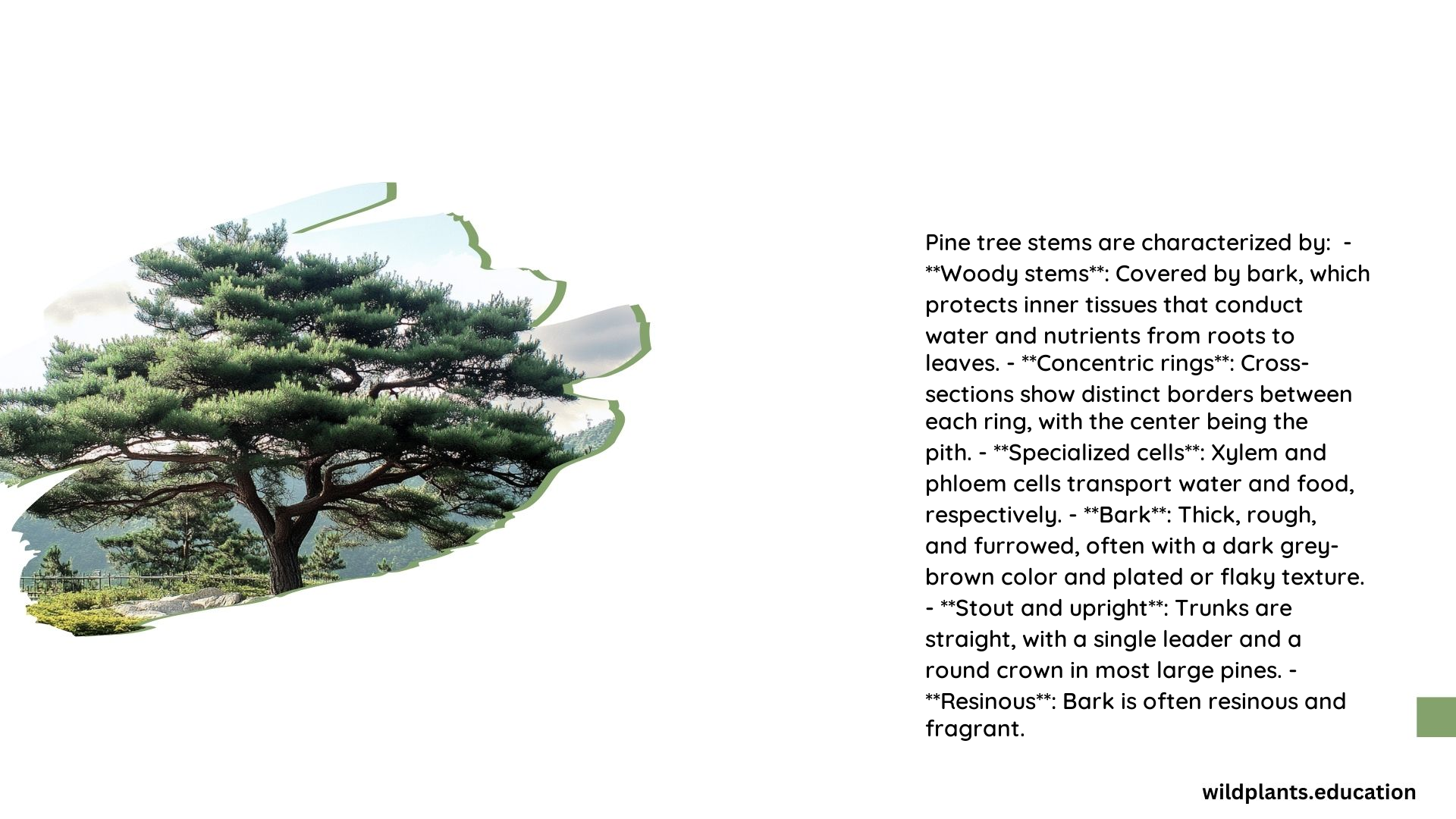 Pine Tree Characteristics of Stem